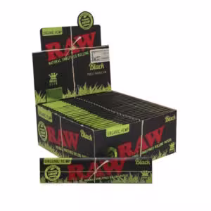 RAW “BLACK ORGANIC HEMP” – King Size Slim Papers – Box/50*32